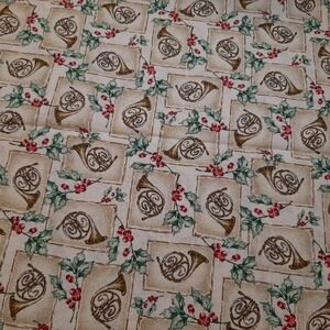 Christmas French Horns Signature Classics Oakhurst Textiles Cotton Fabric 2 Yd